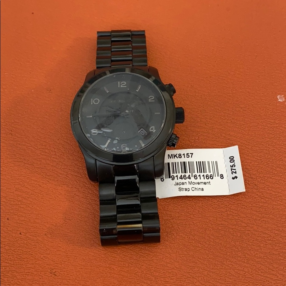 Michael Kors Blacked Out Runway Chronograph Watch